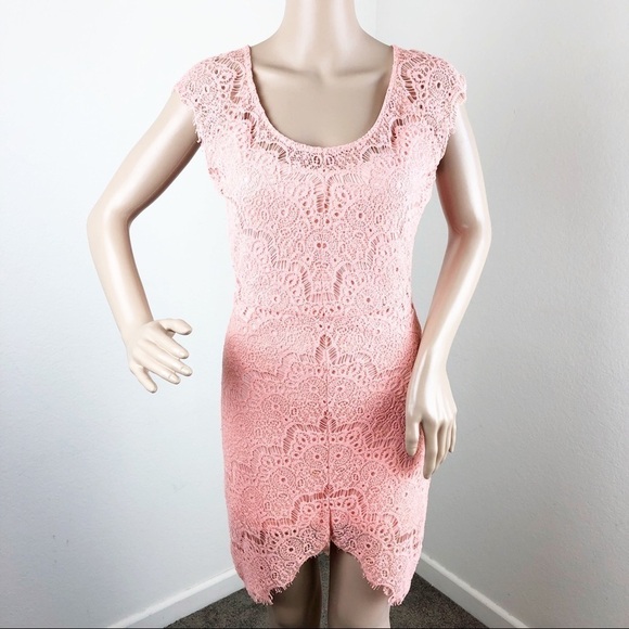You Are Not Alone peach high low lace dress - Picture 2 of 8